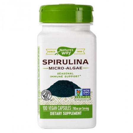 Spirulină Micro Algae 380 mg Natures Way, 100 capsule, Secom
