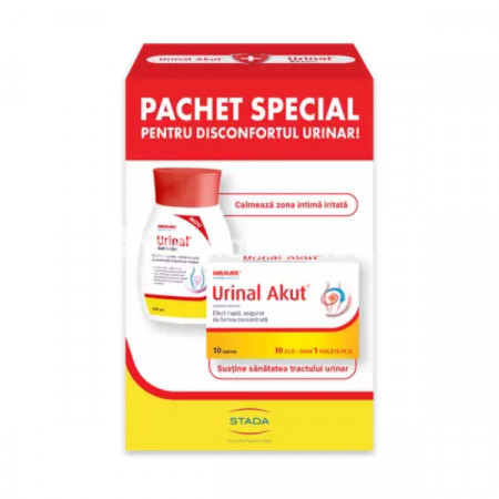 Pachet Urinal akut, 10 capsule + Urinal gel intim, 200 ml, Walmark