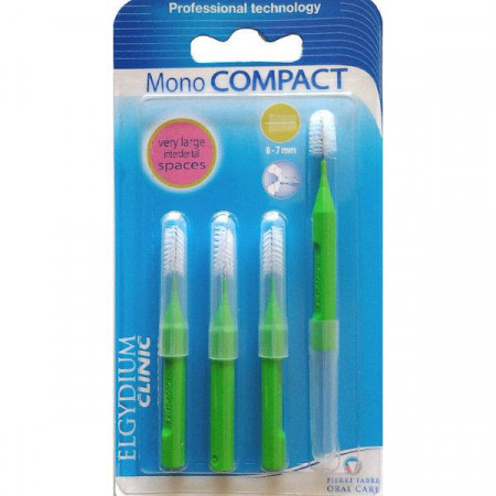 Periute interdentare Mono Compact Green, 4 bucati, Elgydium