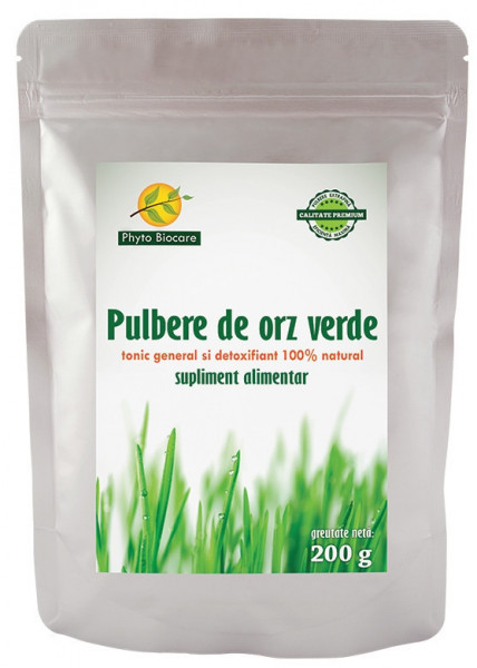 Pulbere de orz verde, 200 g, Phyto Biocare