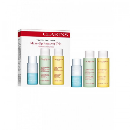 Set Clarins Make-up Remover Trio, Demachiant pentru ochi, Lotiune demachianta, Lotiune tonica