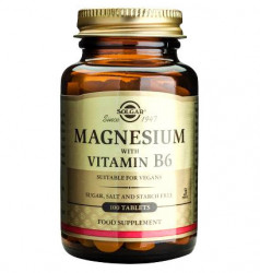 Magnesium+B6 (Magneziu cu vitamina B6) Solgar 100 tablete