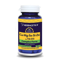 Ca+Mg+Se+Si+Zn Organice cu Vitamina D3 Herbagetica