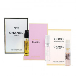 Set esantioane Chanel Coco Mademoiselle L'eau Privee 1.5 ml, No.5 1.5 ml, Chance Eau Tendre 1.5 ml