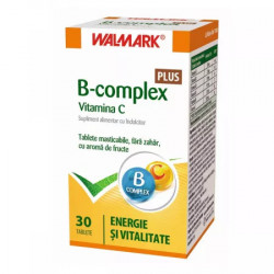 B complex + Vitamina C cu aroma de fructe 30 tablete Walmark