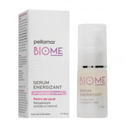 Serum energizant pentru ten uscat Pellamar Biome, 15 ml