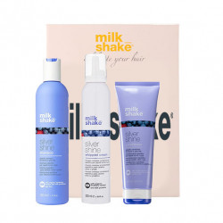 Kit pentru par blond Milk Shake Silver Shine Sampon 300 ml + Balsam 250 ml + Balsam spuma 200 ml