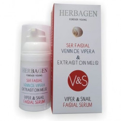 Ser facial cu venin de vipera si extract de melc Herbagen, 30 g