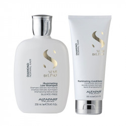 Set pentru stralucire Alfaparf Semi Di Lino Diamond Illuminating cu 250 ml Sampon + 200 ml Balsam