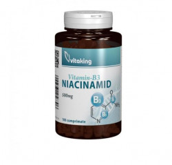Vitamina B3 (niacinamida) 500mg, 100 comprimate, Vitaking