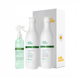 Kit tratament revigorant pentru par Milk Shake Sensorial Mint Sampon 1000 ml + Balsam 1000 ml + Tratament 250 ml