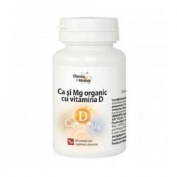 Calciu si Magneziu organic cu vitamina D 60 comprimate