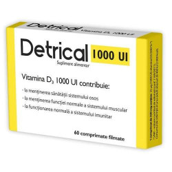 Detrical cu Vitamina D3 1000UI, 60capsule, Zdrovit
