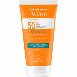 Lotiune cu protectie solara pentru ten acenic Avene Cleanance SPF 50+ TRIASORB, 50 ml