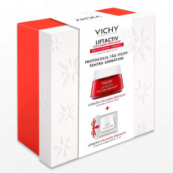 Pachet Vichy Liftactiv Collagen Specialist, Crema antirid de zi pentru toate tipurile de ten, 50ml + Crema antirid de noapte, 15 ml
