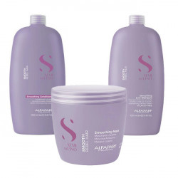 Set pentru netezire Alfaparf Milano Semi Di Lino Sampon 1000 ml + Balsam 1000 ml + Masca 500 ml