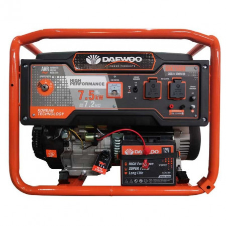 Generator curent electric Daewoo GDK7500E+ATS, 230 V, 7.2 kW, AVR, Panou-Automatizare, Monofazic, Benzina