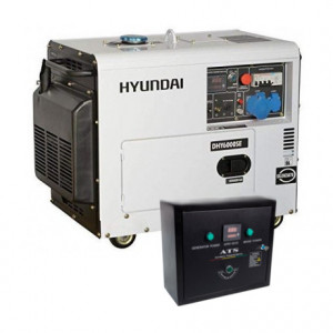 Generator de curent monofazat cu motor diesel HYUNDAI DHY6000SE cu ATS