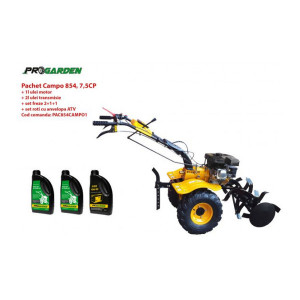 Pachet motocultor Campo 854, benzina, 7.5CP, 2+1 trepte + accesorii