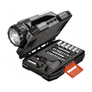 Set 35 accesorii Black+Decker insurubare + lanterna si vesta - A7141