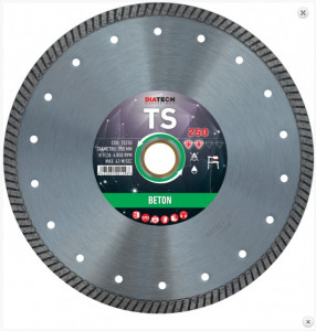 Disc diamantat de taiere continuu, 250x25.4/22.2x2.5 mm, taiere umeda si uscata, Diatech - TS250