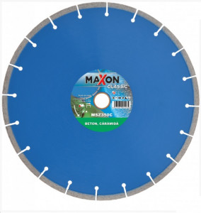 Disc diamantat de taiere segmentat, 350x30-25.4x2.8 mm, taiere umeda si uscata, Maxon - MSZ350C