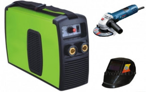 Aparat sudura ProWeld MMA-180I pachet cu flex Bosch si masca sudura