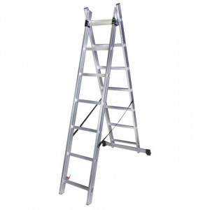 Scara dubla aluminiu STR207 Bisonte, 2x7 trepte