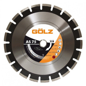 Disc diamantat profesional premium pentru asfalt Golz AS 75 350 X 25.4 mm taiere umeda si uscata