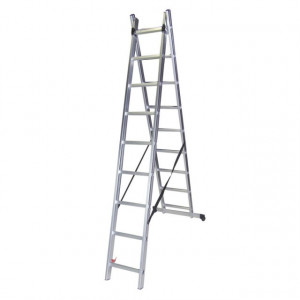Scara dubla aluminiu STR209 Bisonte, 2x9 trepte