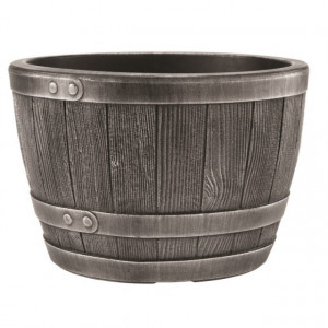 Ghiveci rotund fara farfurie model butoi aliaj Keter Blenheim 61cm 81 L