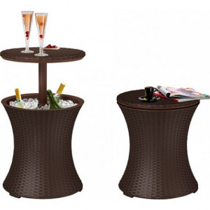 Mini bar gradina Curver Pacific Cool Bar rattan maro