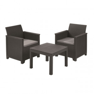 Set mobilier gradina 2 locuri grafit Keter Emma
