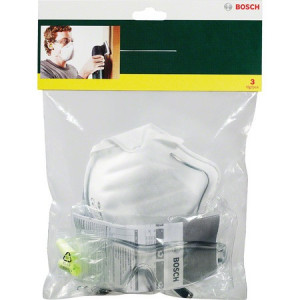 Set 3 piese Bosch protectia muncii: masca, antifoane urechi si ochelari