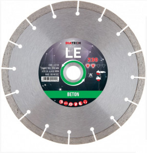 Disc diamantat de taiere segmentat, 230x22.2x2.4 mm, taiere uscata, Diatech - LE230