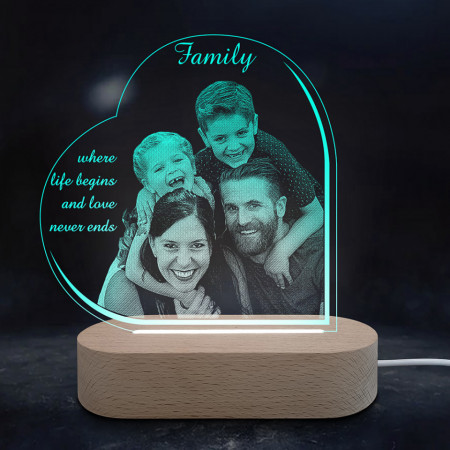 Veioza Family Verde LED Personalizata
