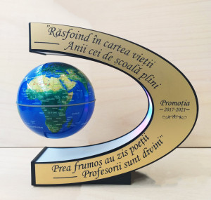 Glob personalizat cu levitație magnetică iluminat cu LED