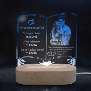 Veioza Carte Albastra LED Personalizata