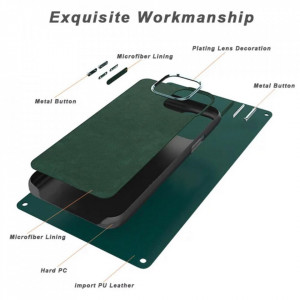 Carcasa iPhone 12 Mini Albastru - Piele PU
