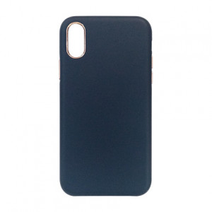 Carcasa iPhone XS Albastru - Piele PU