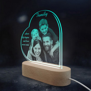 Veioza Family Verde LED Personalizata