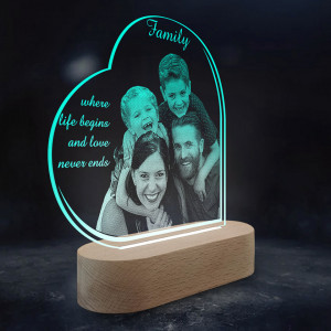 Veioza Family Verde LED Personalizata