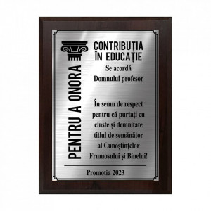 Placheta Diploma Argintie Profesor