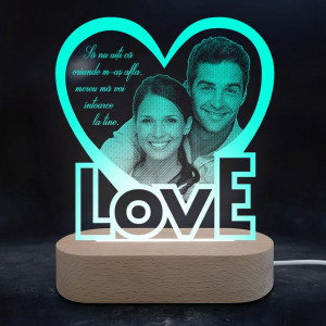 Veioza Love Verde LED Personalizata