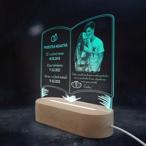 Veioza Carte Verde LED Personalizata