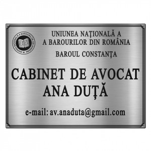 Placheta Cabinet de Avocatura