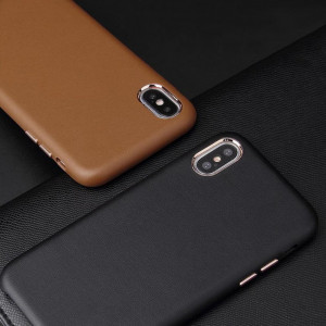 Carcasa iPhone XS Crem - Piele PU
