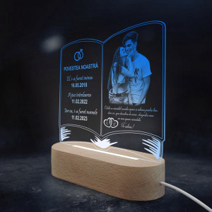 Veioza Carte Albastra LED Personalizata