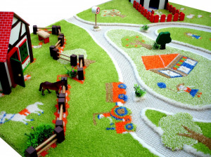 Covor copii 3D interactiv Ferma 100x150cm