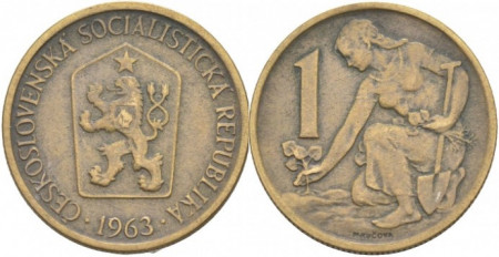 Cehoslovacia 1963 - 1 koruna, circulata